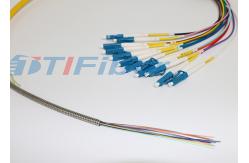 China LC UPC APC Bundle optical Fiber Pigtail , Yellow / Orange Single Mode Pigtail supplier