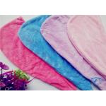 Super Absorbent Blue Microfiber Hair Turban Polyester , Hair Towel Turban
