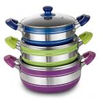 CIQ 3.0mm Thickness Alu Non Stick Soup Pot With Clear Lid for sale