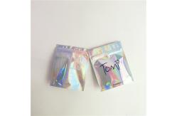 China Custom Accepted Holographic Cosmetics Packaging Bags with Zipper supplier