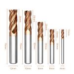 HRC55 Golden Long Reach Endmill 4 To Carbide End Mill for sale
