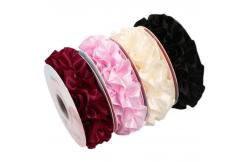 China 4.0cm*4.5m Wrinkled Edge Polyester Ribbon For Flower Packing supplier