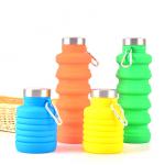 BPA Free Collapsible Silicone Water Bottle , 500ml Foldable Travel Bottle for sale