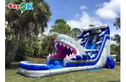 China 40ft Entertainment Inflatable Shark Double Slide Large Outdoor Inflatable Water Slides supplier