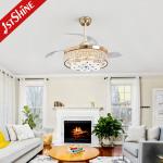 Three Blades 107cm Folding Chandelier Ceiling Fan Retractable Blades
