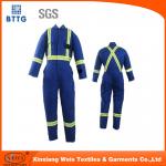 Blue Reflective Coveralls ISO9001 Certified / Fire Resistant Jumpsuit For Oil Chemical Plant for sale