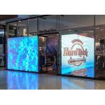 Indoor P3.9-7.8 SMD Transparent Led Display Full Color Led Glass Video Wall For Showcase for sale