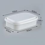 Disposable Paper Square Bowls , 500ml Heatable Kraft Paper Bowls With Lids for sale