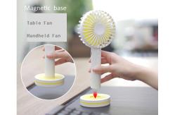 China Macaron Mini Portable Handheld Fan Handy Magnetic Base Mini Usb Rechargeable Fan supplier