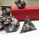 Black Crystal Skull Resin Boarding Dice Set  dnd dice