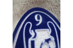China Oval Shape Personalised Embroidered Patches Ball Uniform Plush Monochrome Flocking Heat Transfer supplier