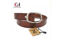 China Multiscene Cowhide Genuine Leather Black Belt , Practical Men's Center Bar Belt supplier
