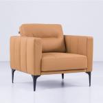 Orange Modern Office Sectional Sofa Leather Reception Sofa For Office for sale