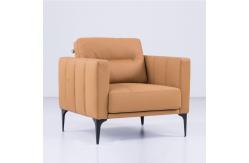 China Orange Modern Office Sectional Sofa Leather Reception Sofa For Office supplier