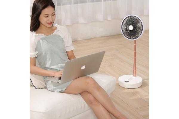 LCD Screen Floor Standing Fans DC 5V 10000mAh Rechargeable Pedestal Fan