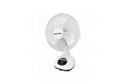 China Energy Table 12inch Rechargeable Fans DC Solar With Panel And Lights supplier