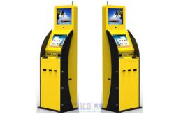 China Dual Touch Screen Information Kiosk Ticket Vending With Vertical Ad Display supplier