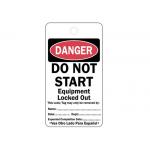 Bilingual Lock Out Tag Out Labels Cardstock Do Not Start Equipment Sign 22CM81 for sale