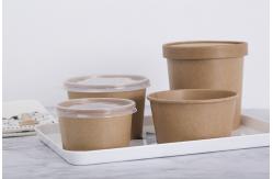 China Disposable Takeaway 32oz Bamboo Paper Salad Bowls With Clear PET Lid supplier