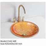 Transparent Vessel Art Wash Hand Basin Round Bathroom Clear  Glass Counter Top Bathroom Sink for sale