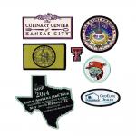 Twill 3D Embroidery Iron On Jean Patches Custom Sew On Badges for sale