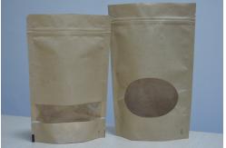 China Eco-friendly Customized Paper Bags With Resealable Zipper And Window supplier