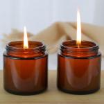 2oz 9 Oz 32oz Round Amber Jar Candles In Bulk Customizable