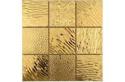 China Chinese Red Spiral Metal Mirror Mosaic Wall Tile 98 * 98MM Square Shape supplier