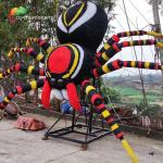 China Botanical Garden Giant Animatronic Spider With Web Life Size Alive Sound manufacturer