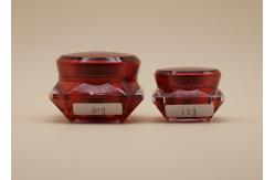 China Red Diamond Shape Empty Cosmetic Pots ABS Plastic Cap OEM Design Available supplier