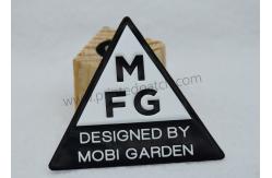 China Triangle Embossed TPU Clothing Labels Heat Press Iron On Patches supplier