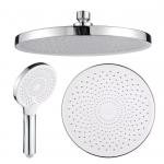 Ultra-Thin Round Zinc Alloy Shower Head With Test Model Spout Material Wall Mounted for sale