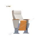 Sturdy Foldable Auditorium Chair With Steel Frame And Fabric Upholstery