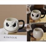 Halloween Skull Cup With Handle Lidless Ceramic Cup Funny Water Mocha Cup 600ML