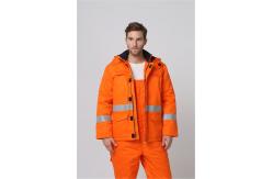 China Fr Winter Jacket With Reflective Tape , 350gsm Flame Resistant Winter Coats supplier
