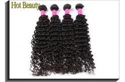 China Deep Wave Pure Virgin Human Hair Extensions , Unprocessed Virgin Hair Bundles supplier