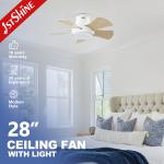 Energy Saving 28 Inch LED Ceiling Fan for Low Ceilings Metal Body and Flush Design for sale