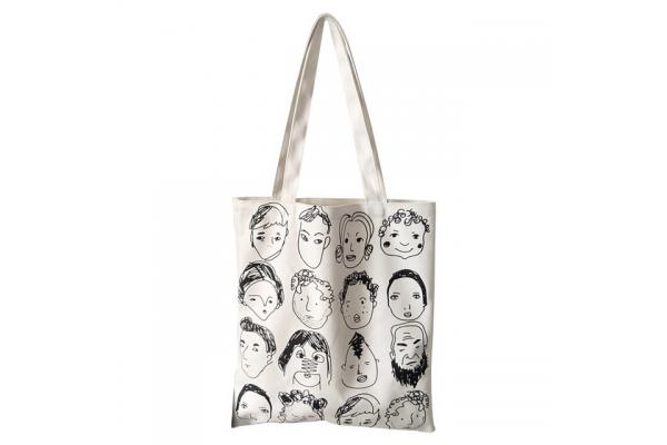 White Eco Canvas Bags With Clear LGO Beautiful Pictures Exterior Features