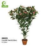 Party Real Touch Artificial Plants 120cm Height Camellia Tree for sale