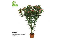 China Party Real Touch Artificial Plants 120cm Height Camellia Tree supplier