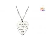 Eco Friendly 15g Engraved Guitar Pick Pendant for sale