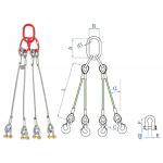 48mm 4-Way Galvanized Steel Wire Rope Lifting Sling Heavy-Duty Lift Sling for sale
