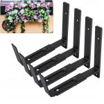 Black Powder Coated Flower Box Holder Heavy Duty Planter Box Bracket for Wall Mounting for sale