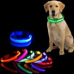 LED Dog Collar Waterproof Flashing Light Up Night Walking Adjustable USB Rechargeable