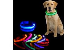 China LED Dog Collar Waterproof Flashing Light Up Night Walking Adjustable USB Rechargeable supplier
