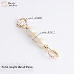 DIY Bag Chain Strap , Pearl Purse Flat Metal Chain Strap With Buckle