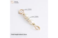 China DIY Bag Chain Strap , Pearl Purse Flat Metal Chain Strap With Buckle supplier