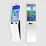 Qtenboard Oem 27 Inch Floor Stand Automated Meal Ticket Payment Queue MachineSelf Service Kiosk for Bank / Hospital / Station for sale