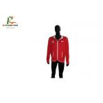 Red Cotton Zipper Up Hooded Sweatshirt Jacket Mens Custom Embroidering for sale