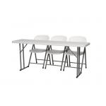 China Home BBQ Party Outdoor Plastic Folding Furniture Rectangle Dining Table for sale
